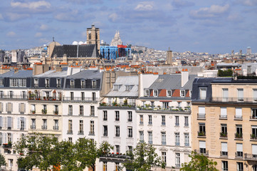 Fototapeta na wymiar Vue sur les toits de Paris et ses monuments