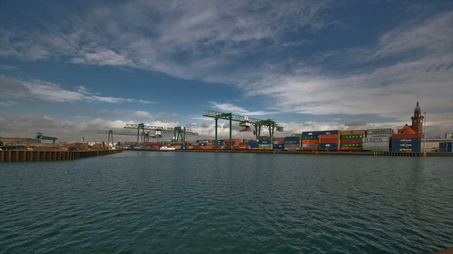 Hafen Kran Zeitraffer