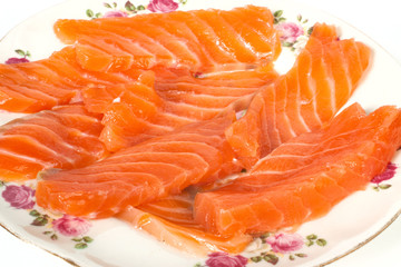 Sliced salmon