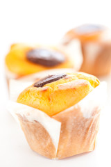 homemade muffin filled with chocolate