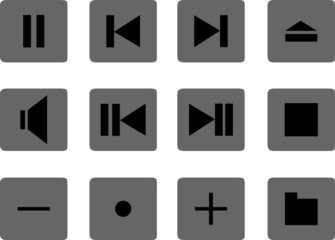 Collection of buttons for mediaplayers