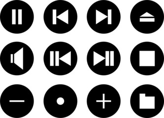 Collection of buttons for mediaplayers