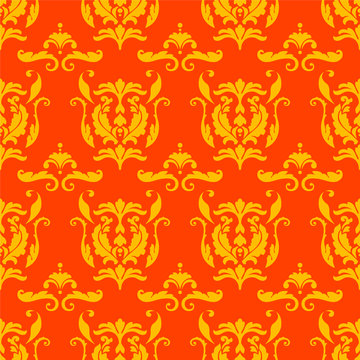 Vector seamless pattern with damask ornaments