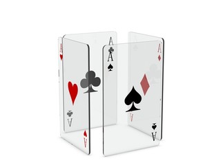 Glass play cards - spades in front