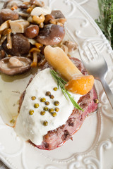 tenderloin with cream &mushroom-filetto alla panna e funghi