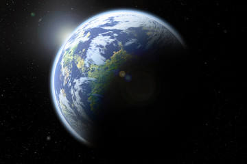 terre planète sphère étoile univers monde globe espace bleu