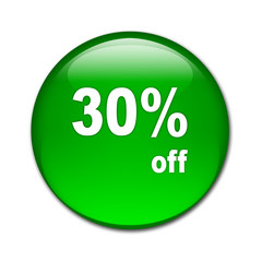 Boton brillante texto 30% off