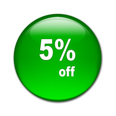 Boton brillante texto 5% off