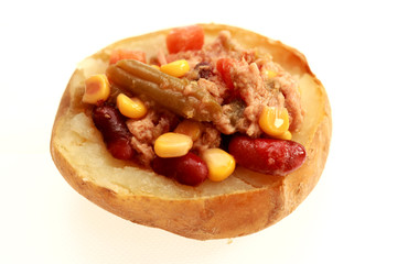 Jacket Potato with Tuna and Mixed Bean Salad