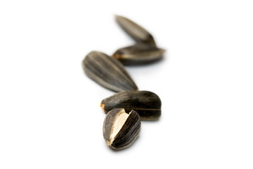 Sunflower seeds isolated on white