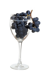 grapes in wine glass