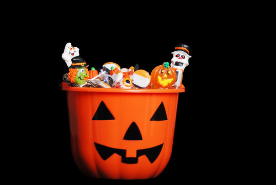 halloween candy in pumpkin