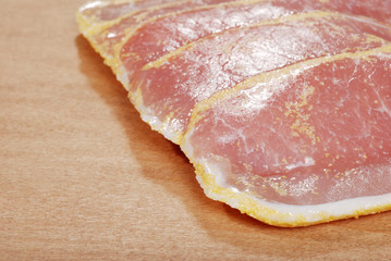 closeup peameal bacon shallow DOF