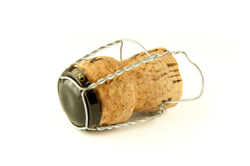 Champagne cork isolated on white background