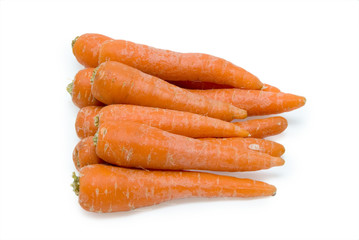 Carrot fresh vegetable group on white background