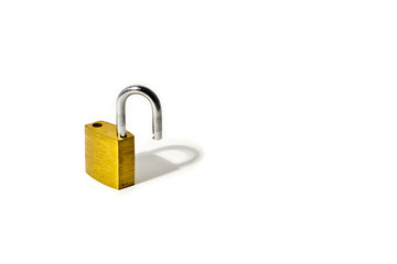 Open Padlock with closed shadow