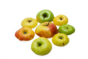 Apple slices isolated on a white background