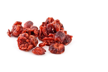 Dry red blueberries with white background