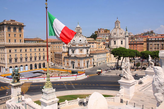 Fototapeta view of panorama Rome, Italy