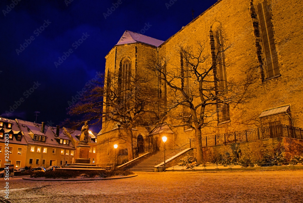 Sticker Annaberg-Buchholz Kirche Nacht 01