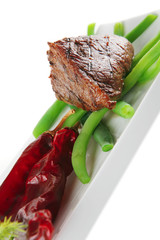 roast veal fillet on a plate