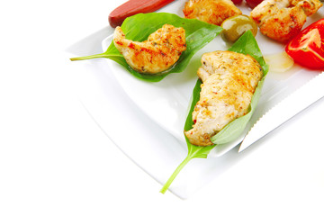 chick chops in green leaf