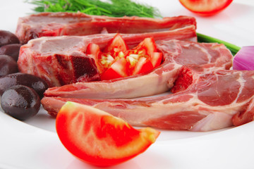 fresh raw red ribs