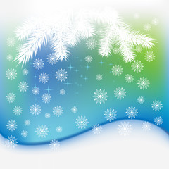 Fototapeta na wymiar Christmas snowflakes blue vector abstract background