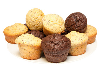 Fototapeta na wymiar muffins on white plate