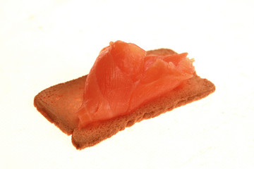 Melba Toast with Smoked Salmon