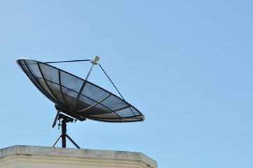 Satellite dish with blue sky