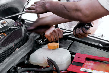 Auto mechanic working