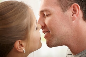 Couple about to kiss