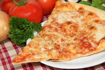 Pizza slice close-up