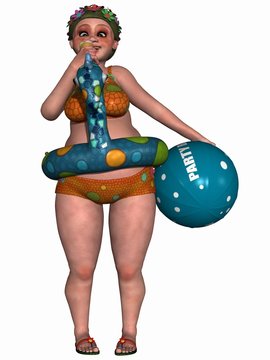 Weinbliche Fantasie Figur im Badeanzug
