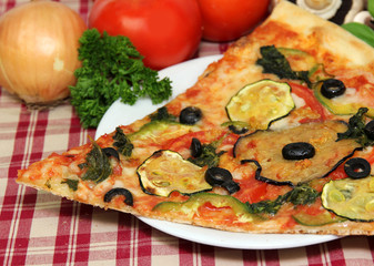 Pizza slice close-up