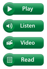 MEDIA Web Buttons (read video listen play watch player set news)