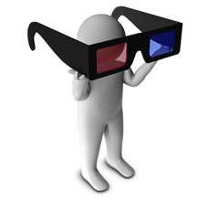 3d man with 3d glasses