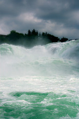 Obraz premium Close view of Rhine waterfallls in Switzerland