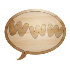 wood speech bubble www