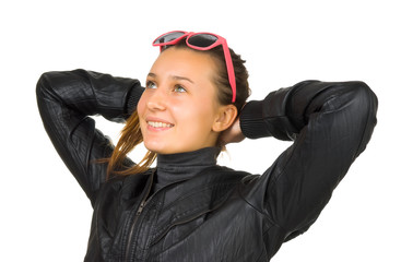 Young beautiful girl with sunglasses