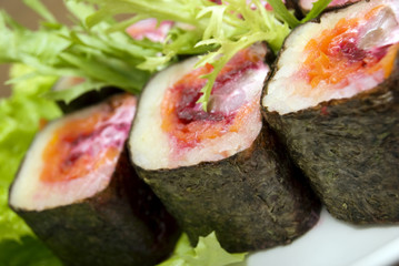 Portion of rolls served with salad