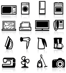 Set of electrical appliances, minimalistic icons