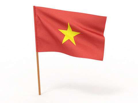 flag fluttering in the wind. Vietnam