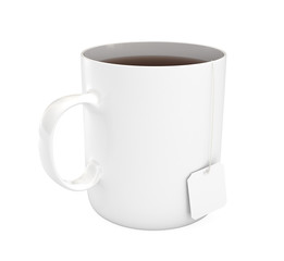 Mug of tea, isolated on white, 3d illustration