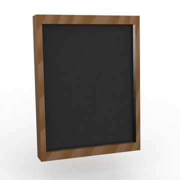 3D blackboard on white background
