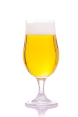 glass of beer on a white background