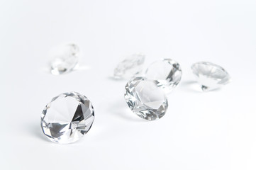 Group of diamonds on a white background.