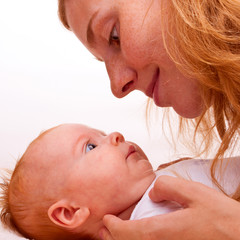 this is a cute newborn baby with mother