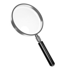 3D magnifying glass - isolated over a white background